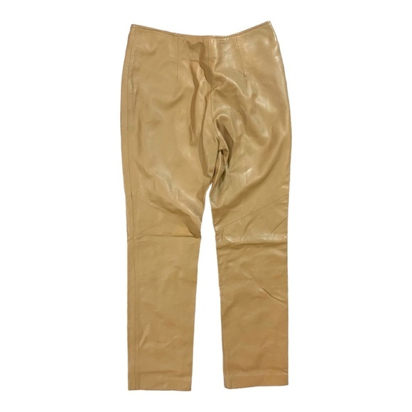 Vera Pelle Carmel Leather Pants Sz 44 NEW - Picture 1 of 6